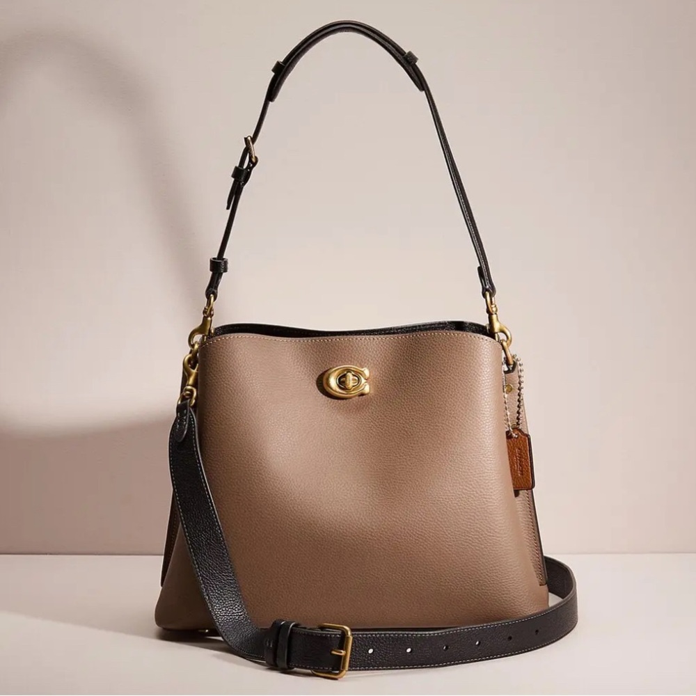 Coach Willow Shoulder Crossbody Bag in Dark Stone Colorblock